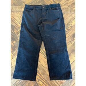 Well Worn Velvet Capri Pants Women 12 Black Neutral Dark Academia Twee Texture